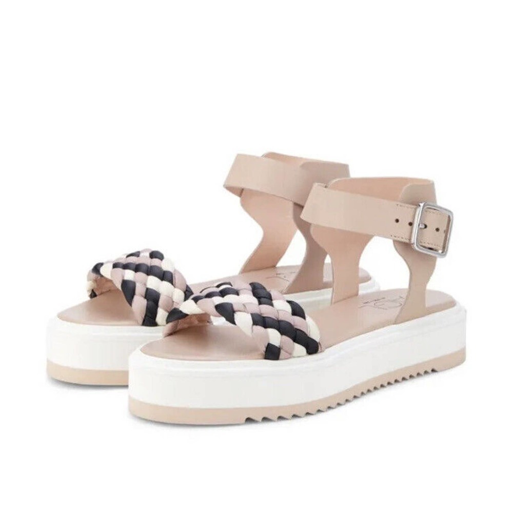 AGL MIREA PLATFORM ANKLE STRAP SANDAL LEATHER NUDE MULTI 38.5